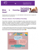 Parenting Week - The Positivity of Parenting  Mon16th - Fri 20th Oct